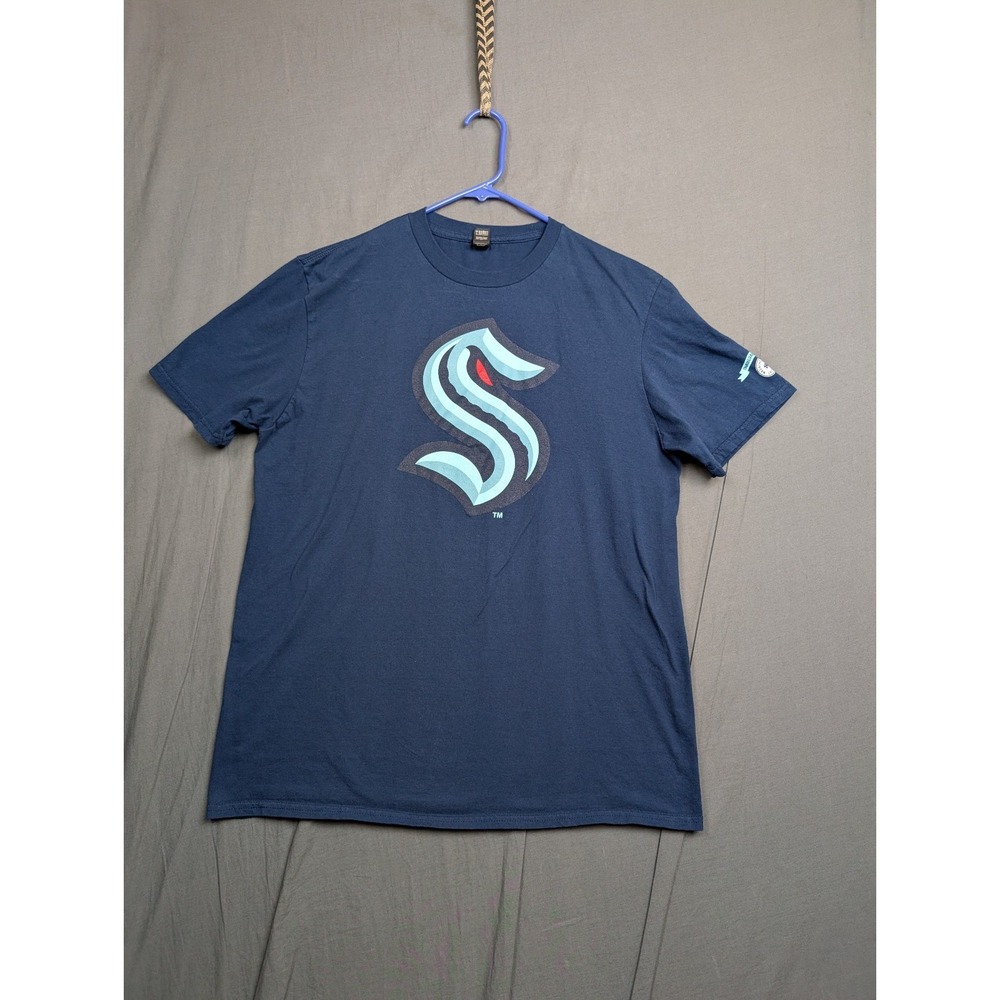 Anvile Lightweight Seattle Kraken Logo Short Sleeve T-Shirt Blue Men's Large